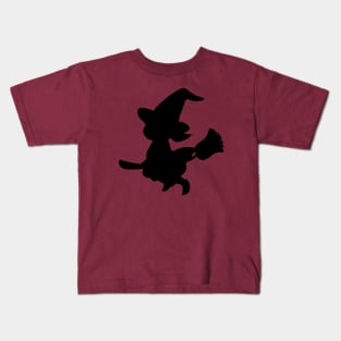 Purple Witch Sillhouette Kids T-Shirt